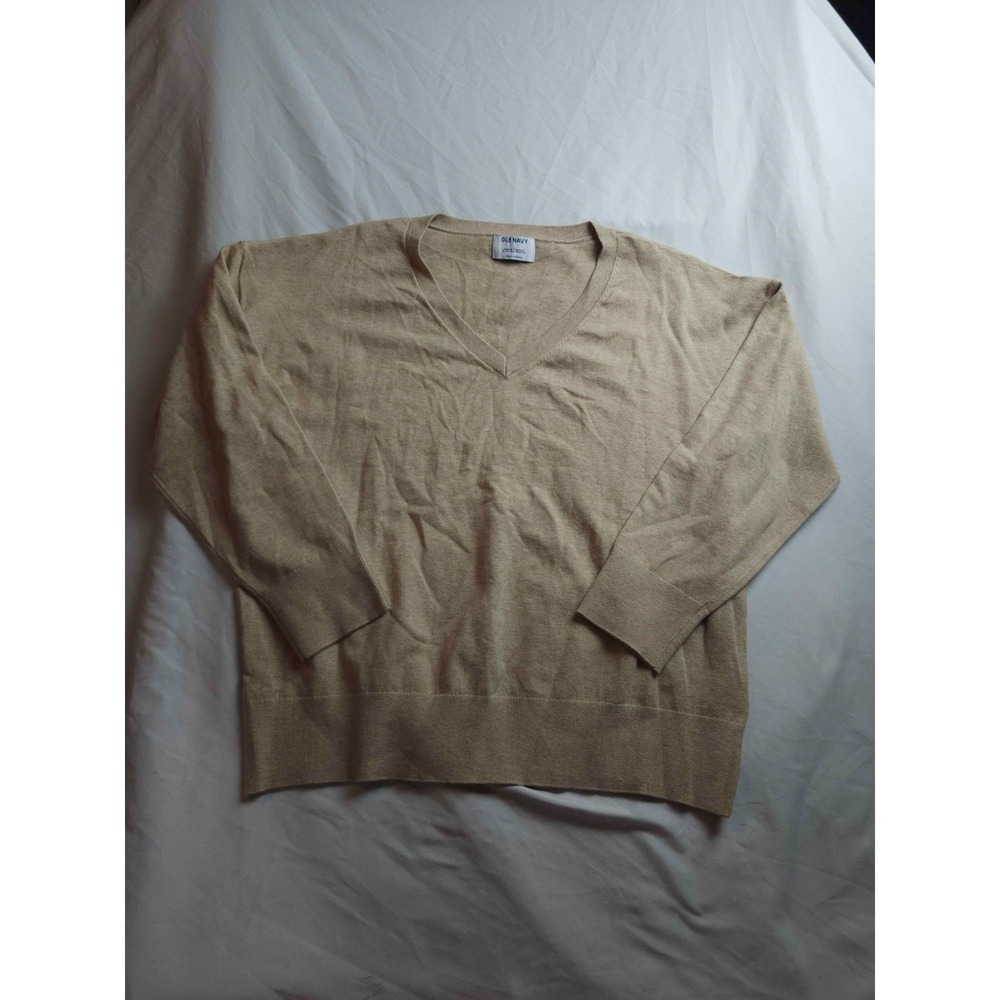 Old Navy Sweater Womens L Beige Preppy Minimalist Capsule Wardrobe Old Money